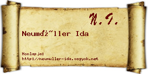 Neumüller Ida névjegykártya